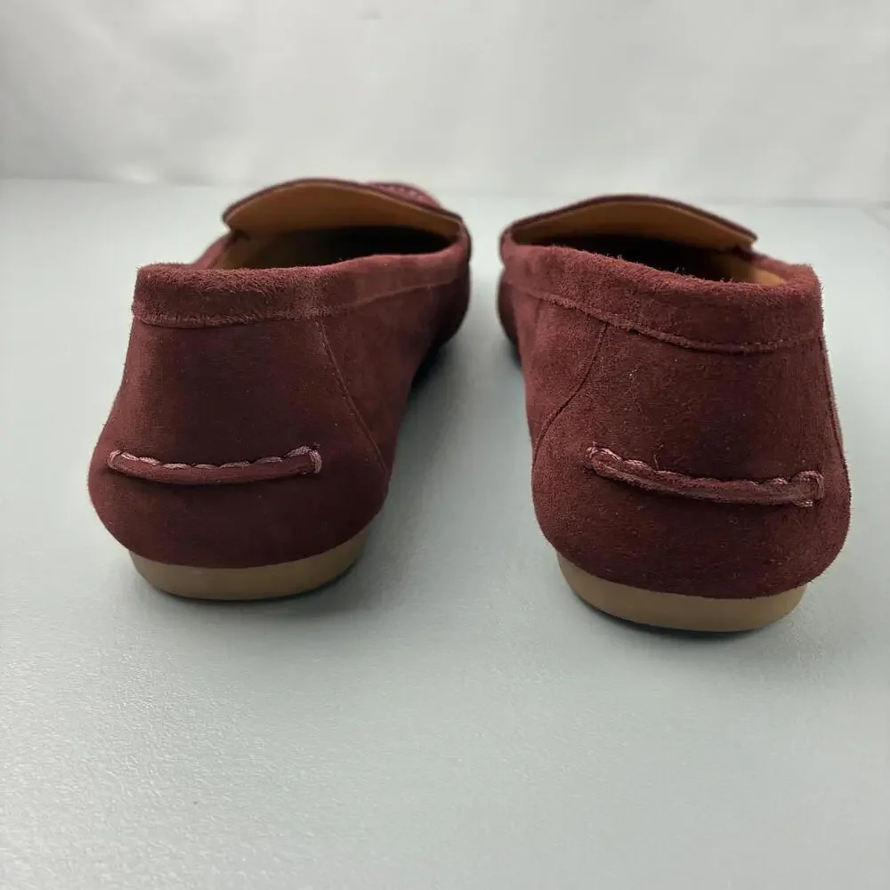 Kate Spade Bernice Women's Burgundy Suede Horsebit Loafers 9B